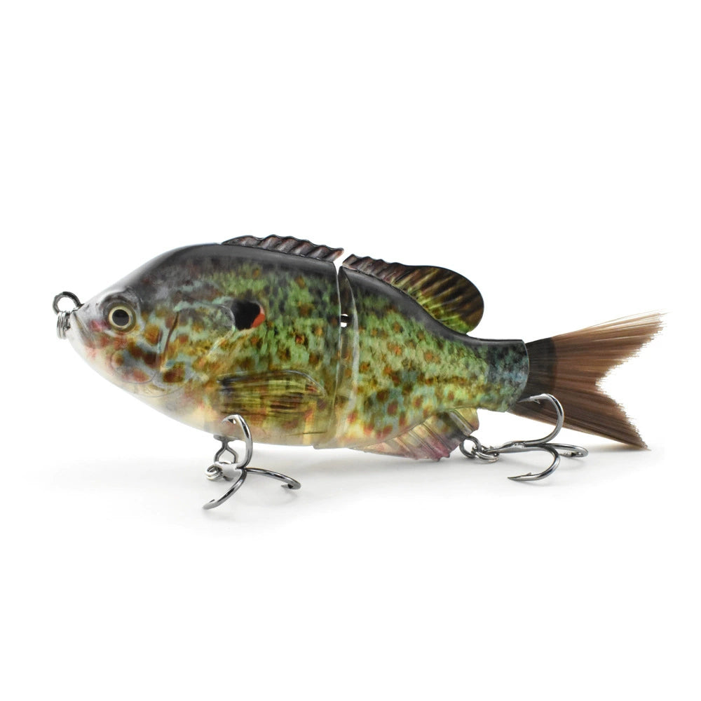 Sunfish Lure bait, 2 knobby fish, built-in noise bait