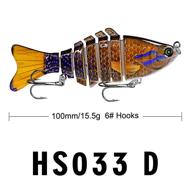 10Cm Classic Lure Bait Plastic Hard Bait 15.5g with Packing 7 Sections Multi-section Fish Bionic Fishing Bait Sea Fishing Hook