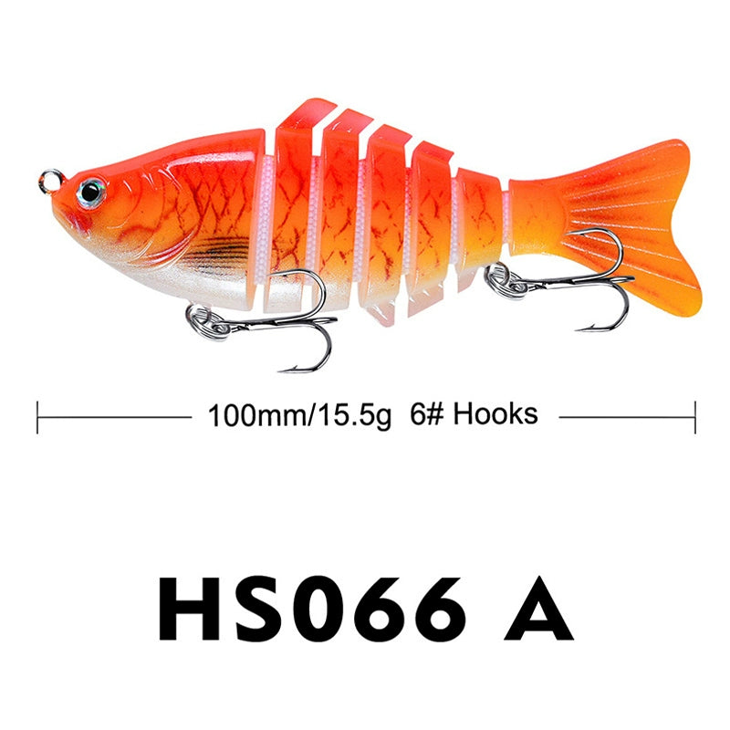10Cm Classic Lure Bait Plastic Hard Bait 15.5g with Packing 7 Sections Multi-section Fish Bionic Fishing Bait Sea Fishing Hook