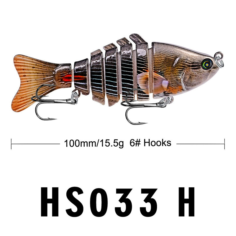 10Cm Classic Lure Bait Plastic Hard Bait 15.5g with Packing 7 Sections Multi-section Fish Bionic Fishing Bait Sea Fishing Hook