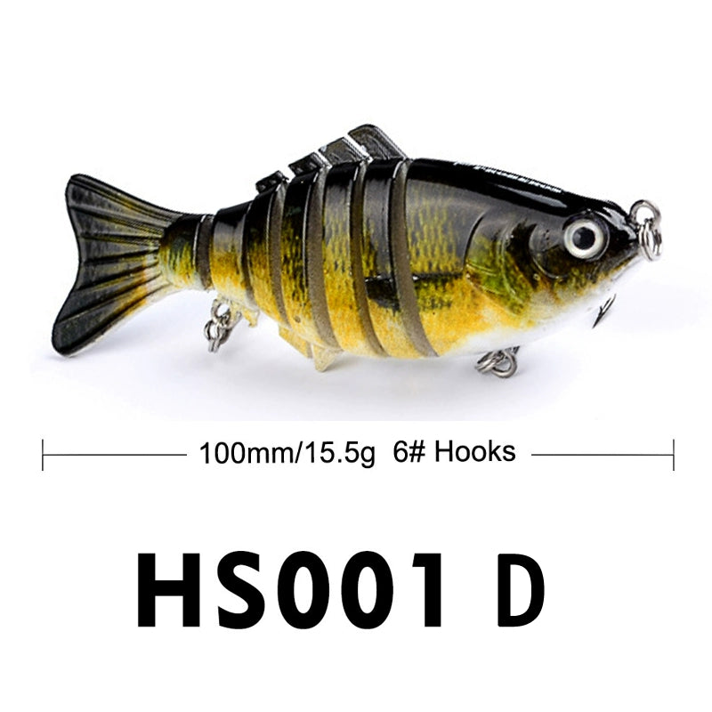 10Cm Classic Lure Bait Plastic Hard Bait 15.5g with Packing 7 Sections Multi-section Fish Bionic Fishing Bait Sea Fishing Hook