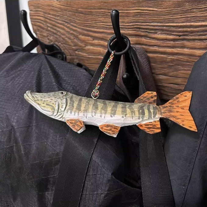 Handmade Solid Wood Fish Carvings – 7 Freshwater Species, Angler Ornament & Pendant