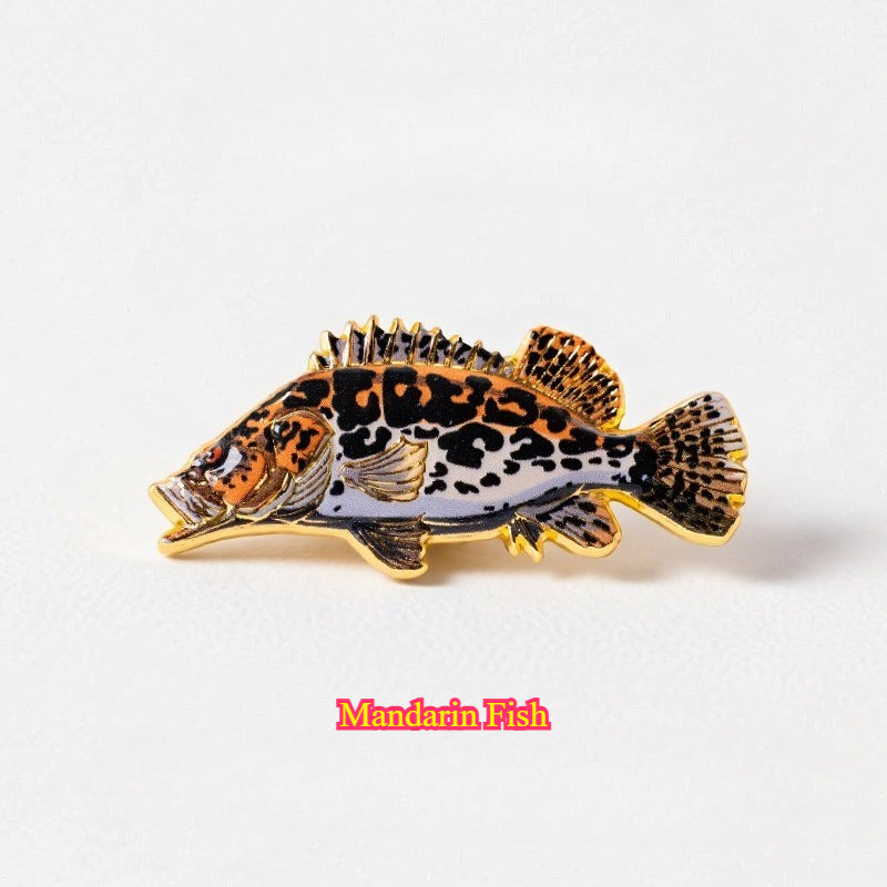 Fishing Fish Enamel Pin - Fisherman Hat & Lapel Badge - Fishing Lover Gift