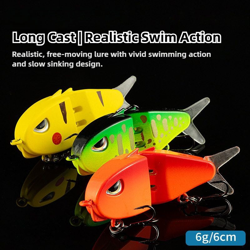 2-Segment Slow Sinking Jointed Fishing Lure β Realistic Pencil Swimbait for Bass & Trout