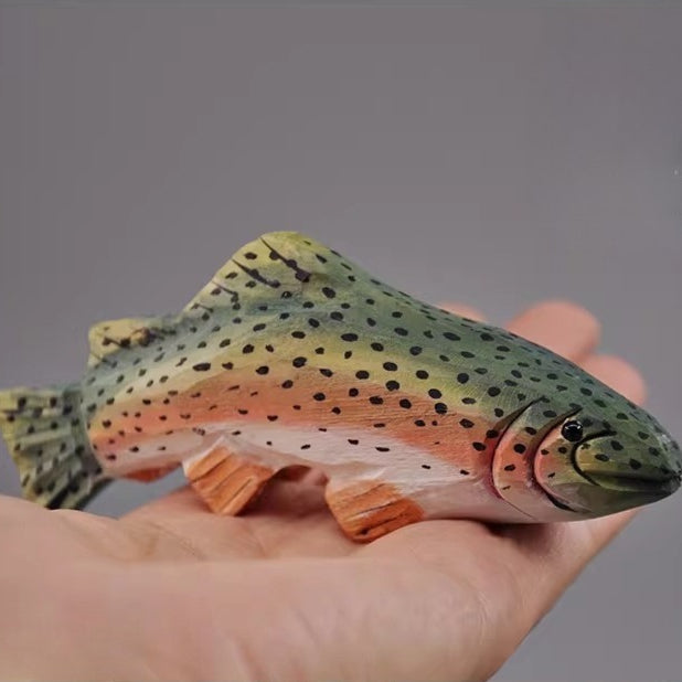 Handmade Solid Wood Fish Carvings – 7 Freshwater Species, Angler Ornament & Pendant