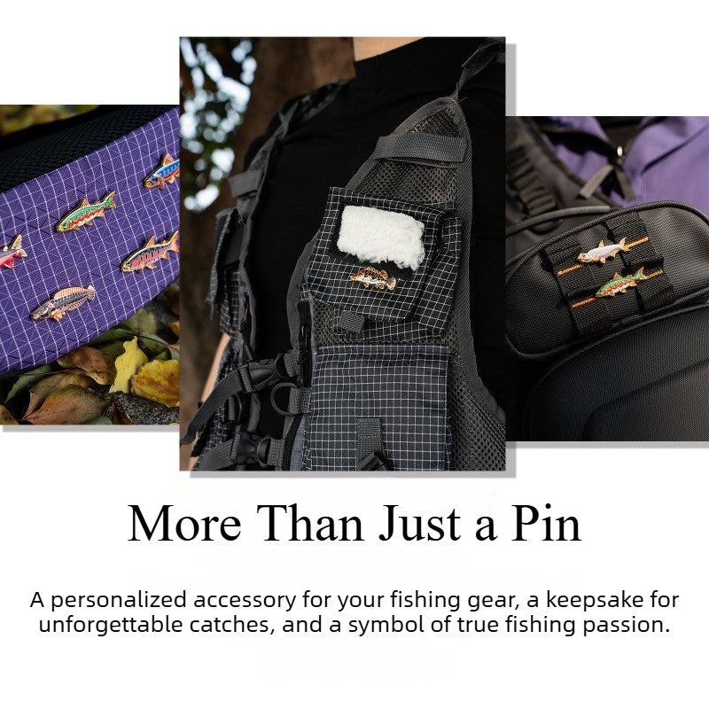 Fishing Fish Enamel Pin - Fisherman Hat & Lapel Badge - Fishing Lover Gift