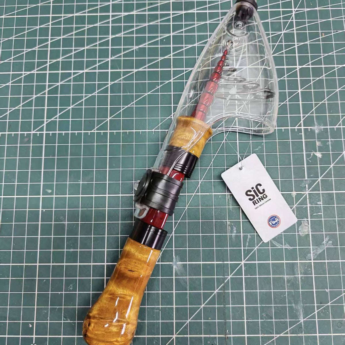 Spinning travel rod example with the included protective cover.