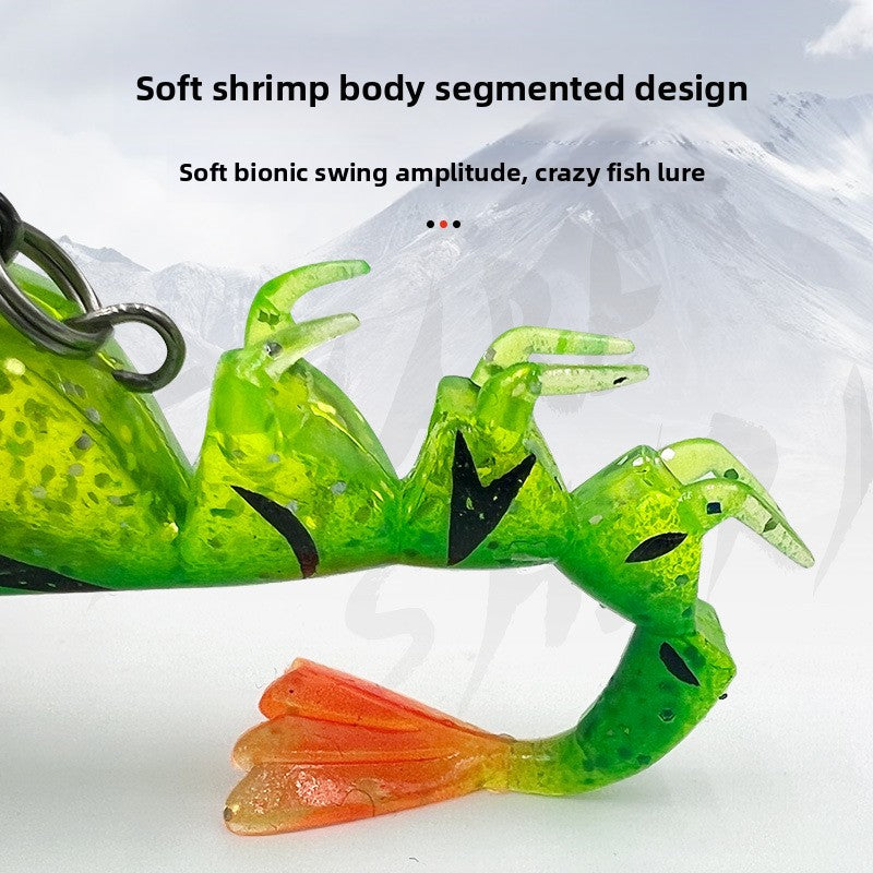 Multi-section soft shrimp bait 10.5cm rubber lead head with hook, simulated soft shrimp, lead-wrapped shrimp bait, Lure bait