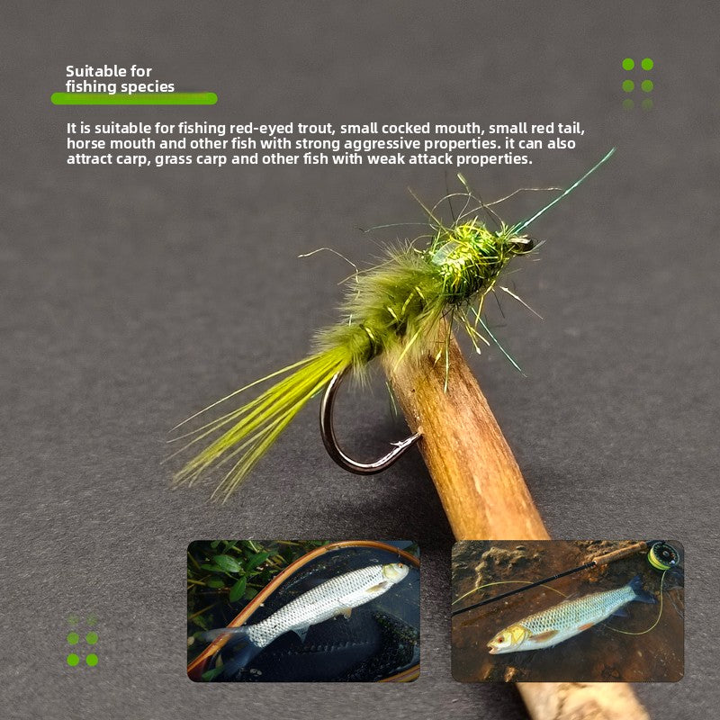 Damselfly fly fishing Luya fly hook insect bait, red-eyed trout horse mouth milk warp