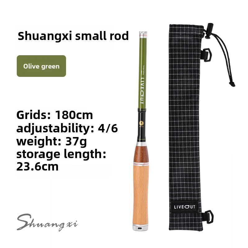 LIVEOUT micro-object fishing rod, ultra-light portable retro mini fishing rod