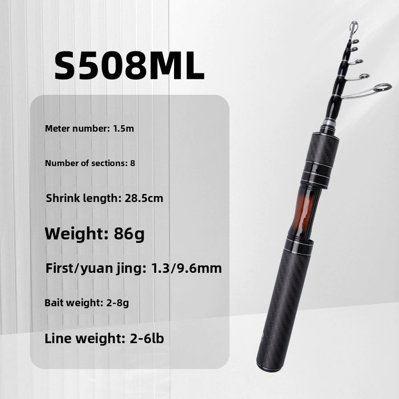 Ultra-short mini telescopic lure rod set ML portable rod