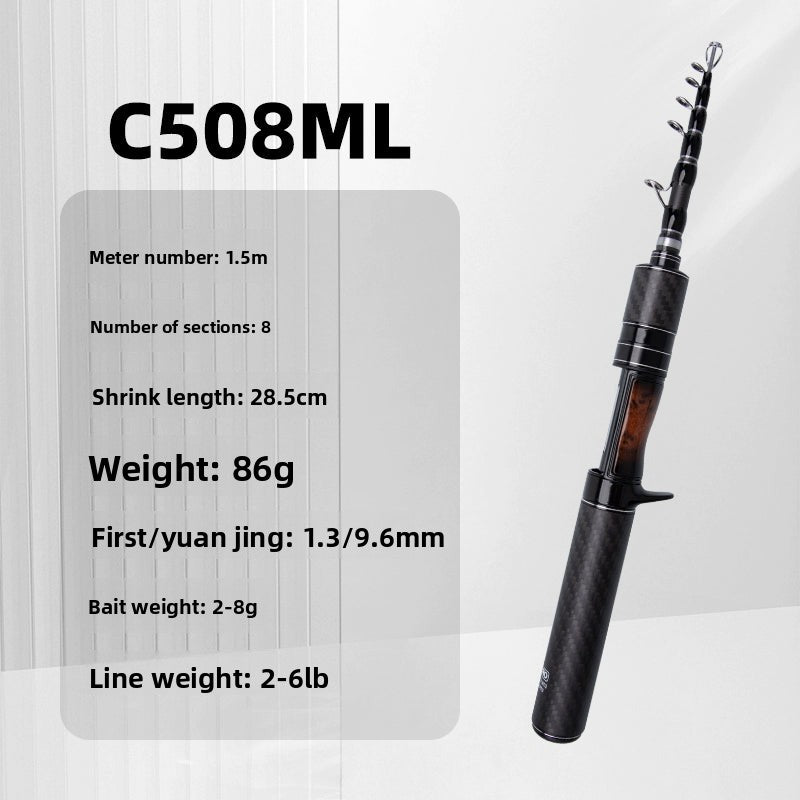 Ultra-short mini telescopic lure rod set ML portable rod