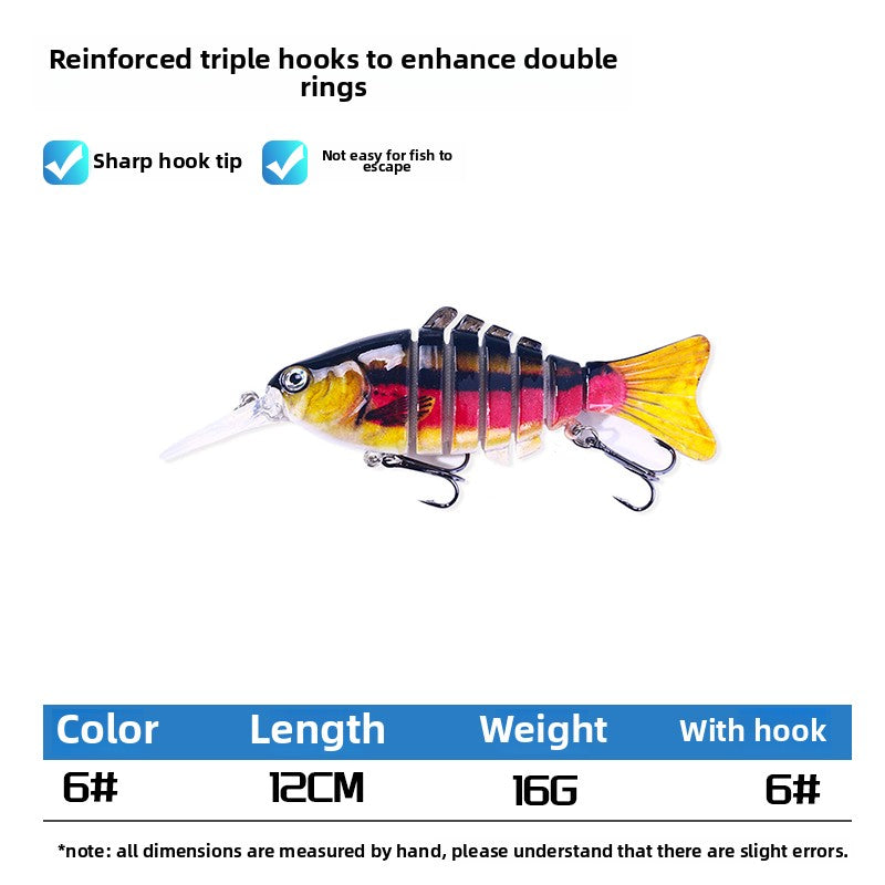 Hengjia fishing gear with tongue board bionic multi-section fish 16 grams Luya bait cast sea fishing bait freshwater bait