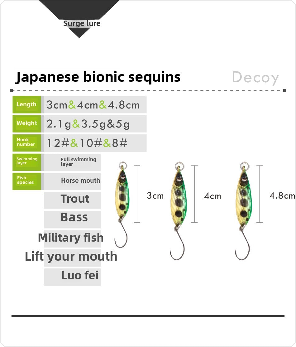 Bait 2.1g3.5g Bionic Livery Insect Sequin Horse Mouth Red Eye Rainbow Trout Army Fish Luya Fake Bait