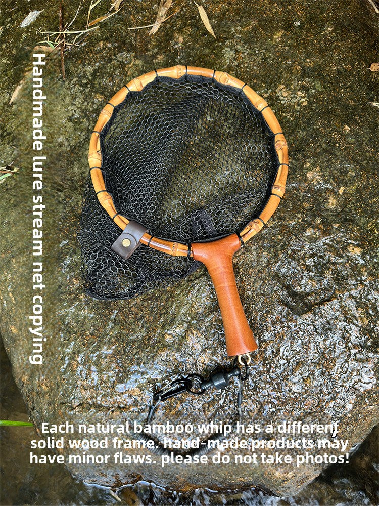 Portable handmade bamboo whip microfishing small net