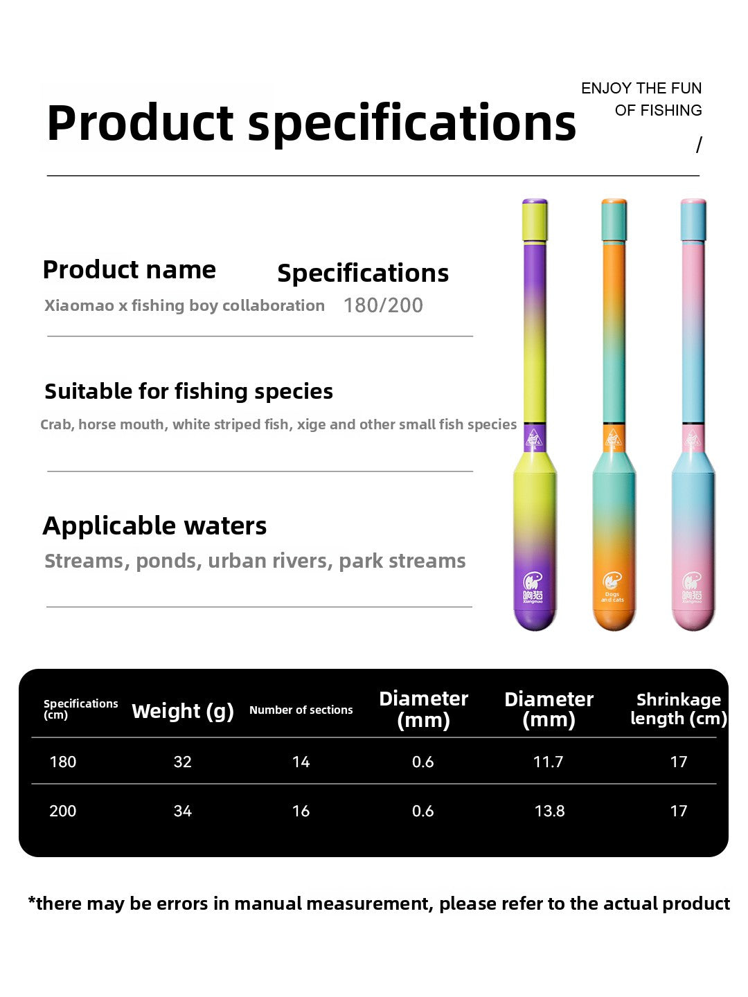 Ringing Cat Micro Fishing and Tanago Fishing Rod, Lightweight and Portable, Short Section Rod