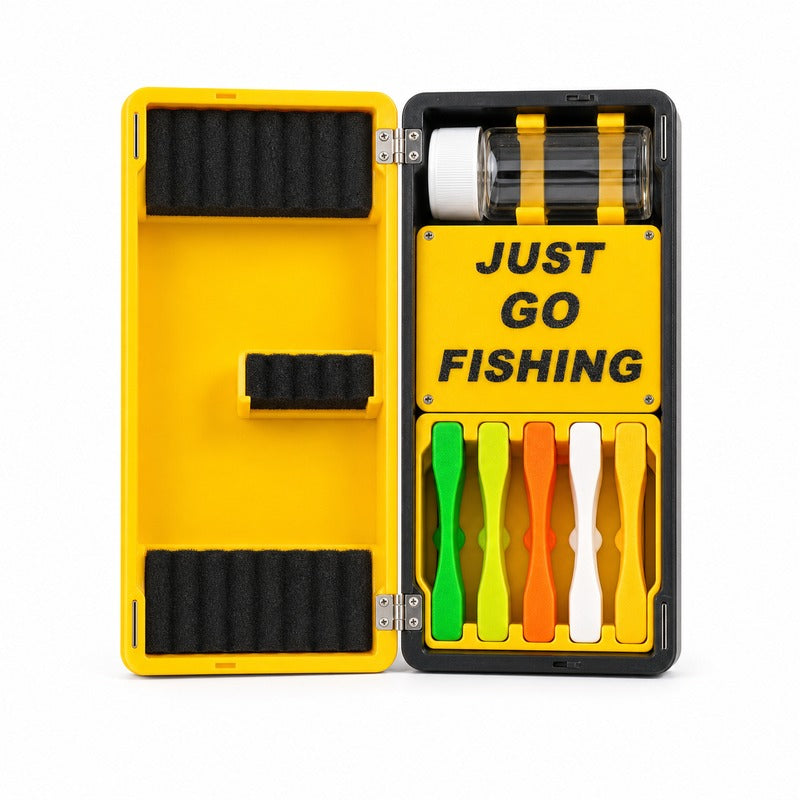 Compact tackle storage box for pre-tied micro fishing rigs