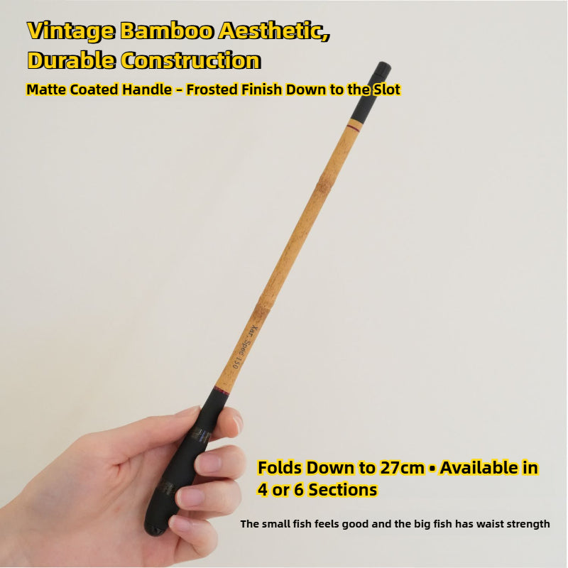 Bamboo-Style Micro Fishing Rod – Portable Stream Pole for Small Fish