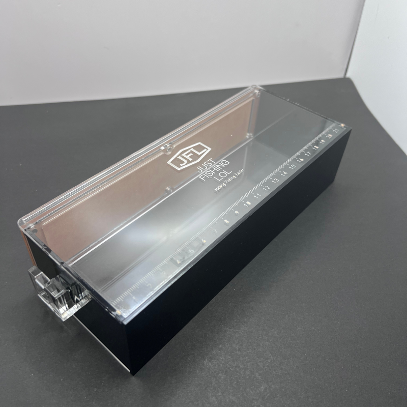 Fish Viewing Box – Ultra-Clear Acrylic with Magnetic Sliding Lid | Transparent / Black Frame / Orange Frame