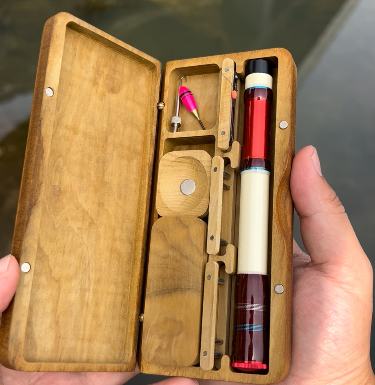 One-Box Fishing: Ultimate Micro Fishing Rod Set with Wooden Case