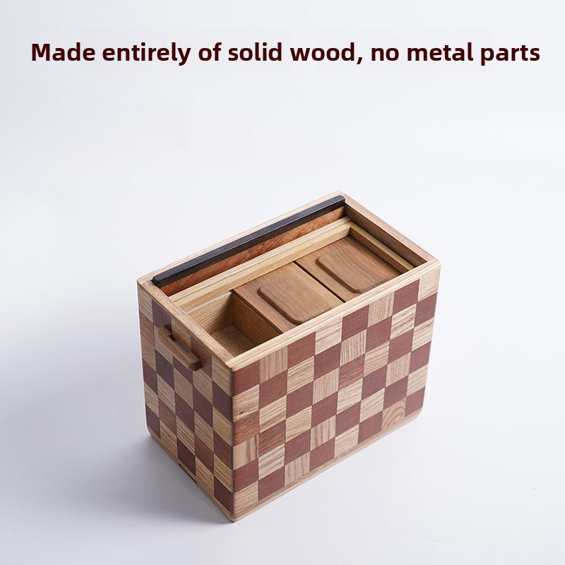 Handmade Golden Phoebe Wood Tanago Tackle Box - Premium Micro Fishing Tool Organizer & Floating Storage Case