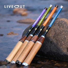 LIVEOUT micro-object fishing rod, ultra-light portable retro mini fishing rod