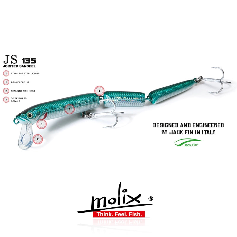 Submerged Pike Loach Hard Bait Mino, Multi-section Fish Three-section Fish 135mm 15g & 95mm 6.8g