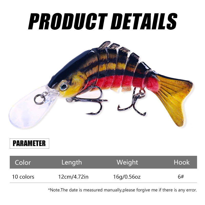Hengjia fishing gear with tongue board bionic multi-section fish 16 grams Luya bait cast sea fishing bait freshwater bait