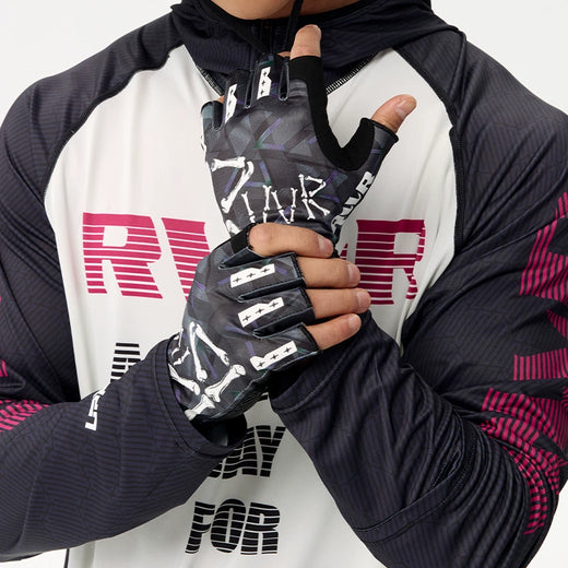 Outdoor Sports UPF50 + Sunscreen Ice Silk Gloves Breathable Anti-skid Dew Five-finger lure Fishing Gloves Men