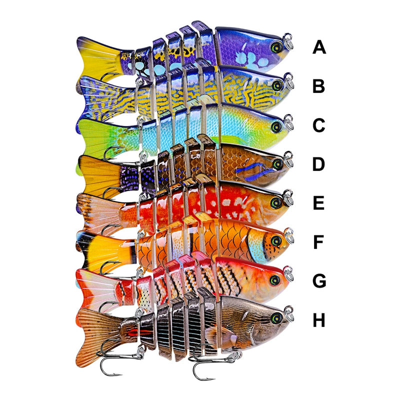 10Cm Classic Lure Bait Plastic Hard Bait 15.5g with Packing 7 Sections Multi-section Fish Bionic Fishing Bait Sea Fishing Hook