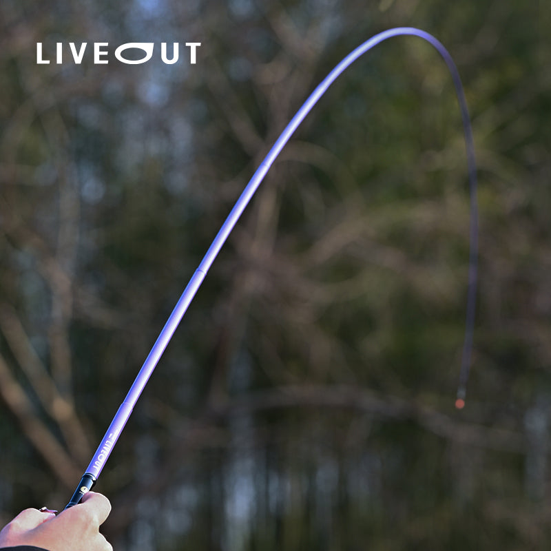 LIVEOUT micro-object fishing rod, ultra-light portable retro mini fishing rod