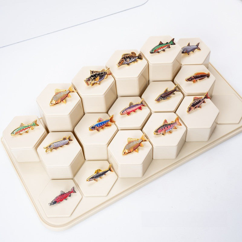 Fishing Fish Enamel Pin - Fisherman Hat & Lapel Badge - Fishing Lover Gift