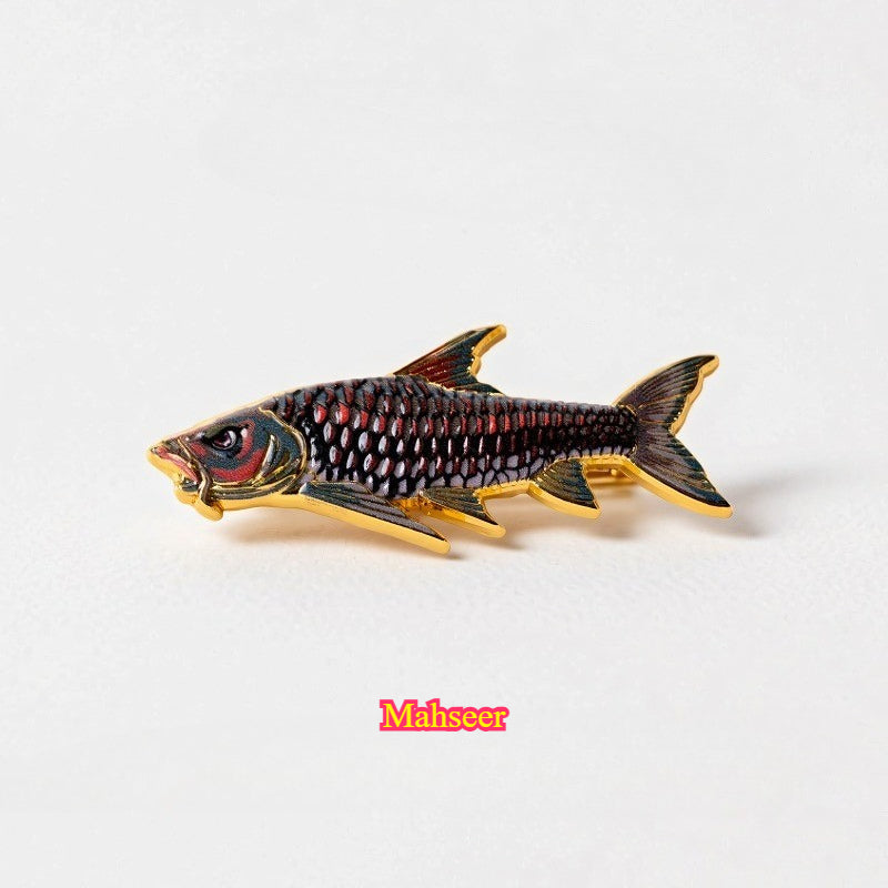 Fishing Fish Enamel Pin - Fisherman Hat & Lapel Badge - Fishing Lover Gift