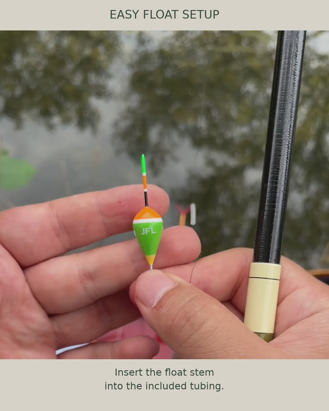Top Float installation showing the stem inserted into the included float tubing.