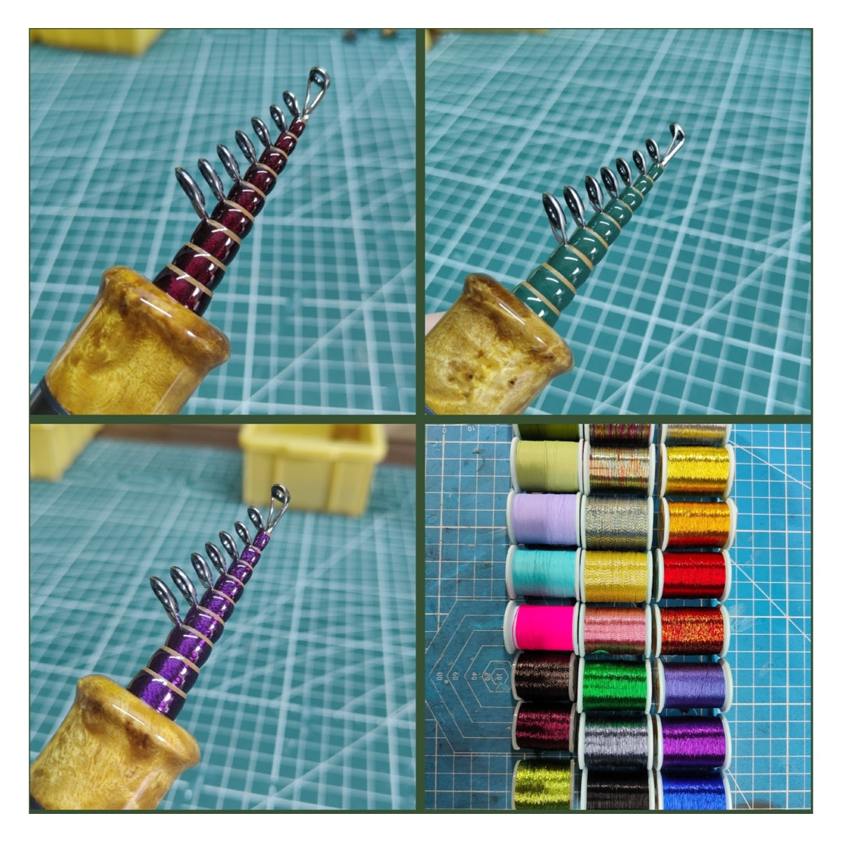 Guide wrapping color examples and thread palette for SAOTABI Atelier Contour.
