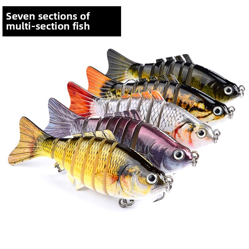 10Cm Classic Lure Bait Plastic Hard Bait 15.5g with Packing 7 Sections Multi-section Fish Bionic Fishing Bait Sea Fishing Hook