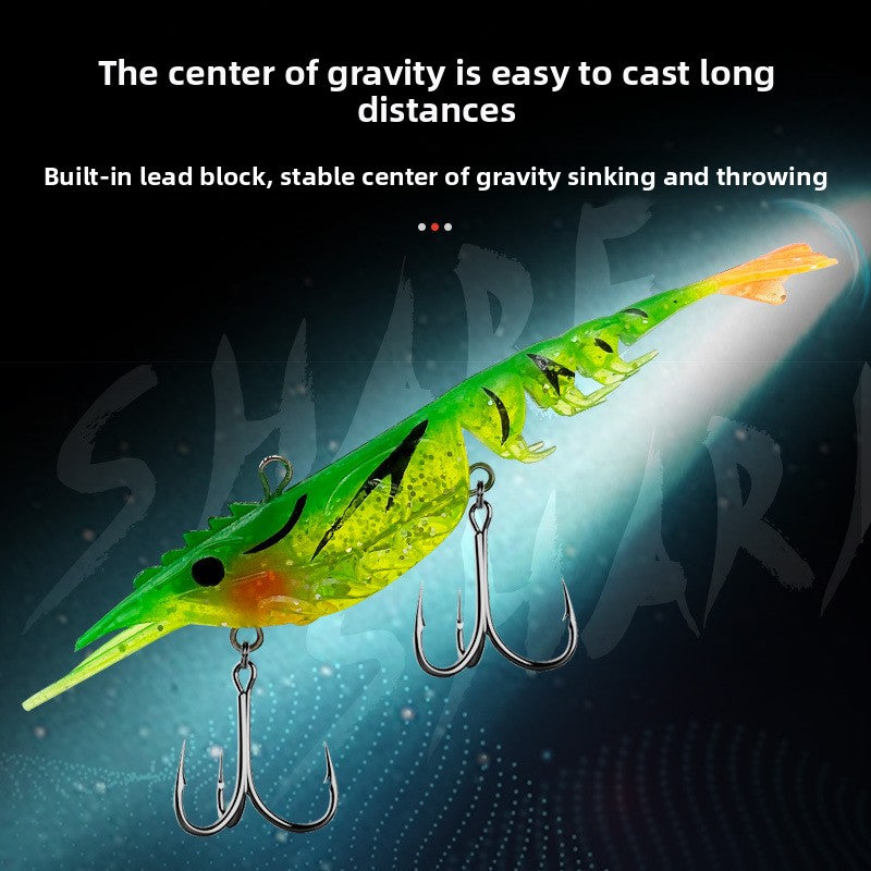 Multi-section soft shrimp bait 10.5cm rubber lead head with hook, simulated soft shrimp, lead-wrapped shrimp bait, Lure bait