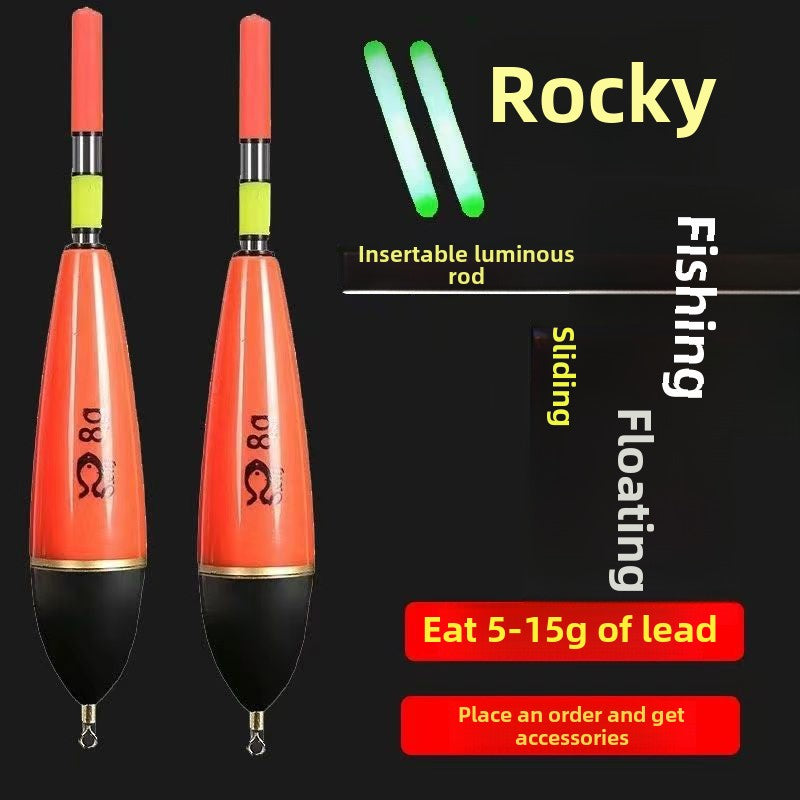 Far cast luminous float, super bright rock fishing luminous float, sea rod slider float, bold and eye-catching large object float, water drop fish float