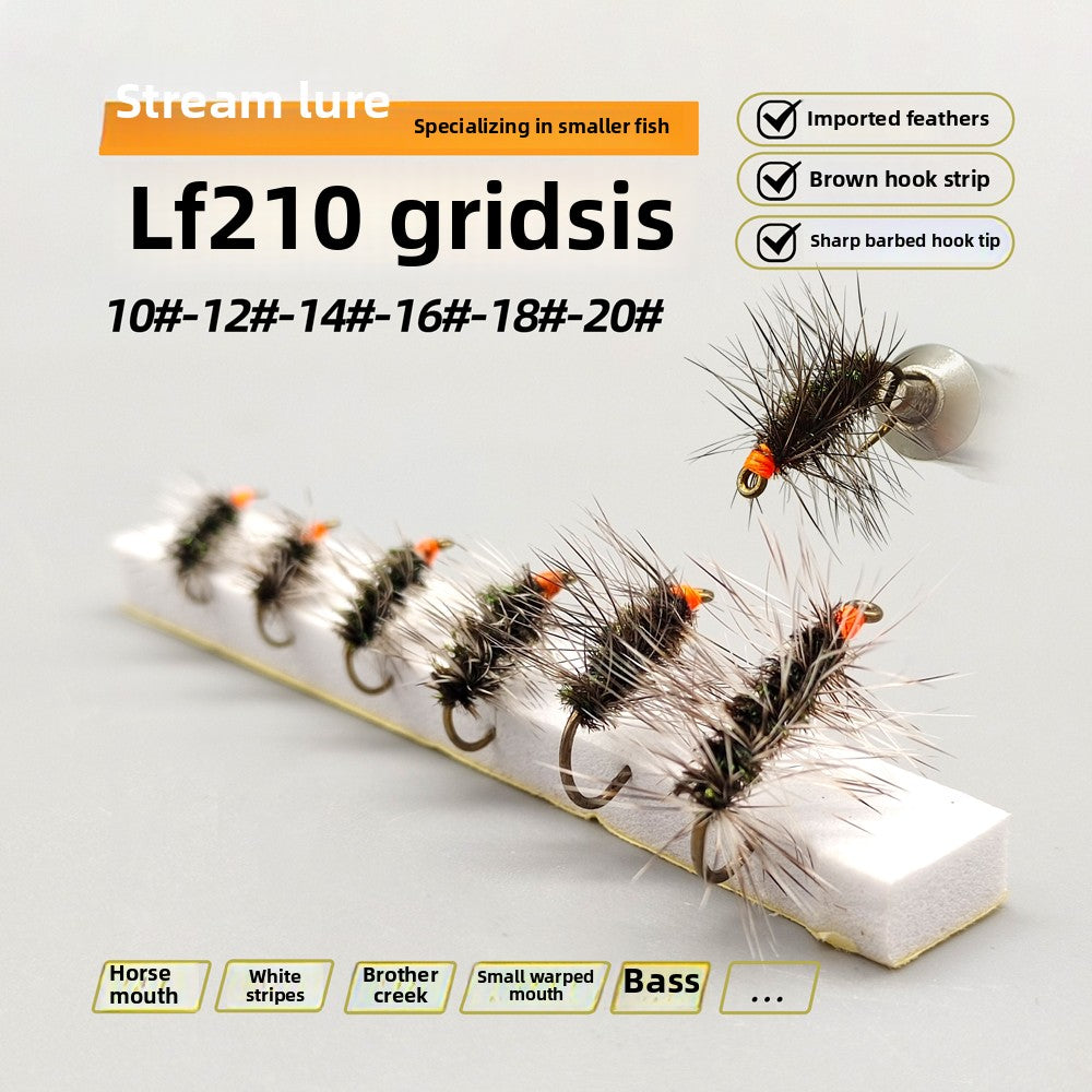 Griffith fly hook, imported demoiselle chironomid bionic bait, micro-object Luya stream white striped horse mouth peach blossom fish